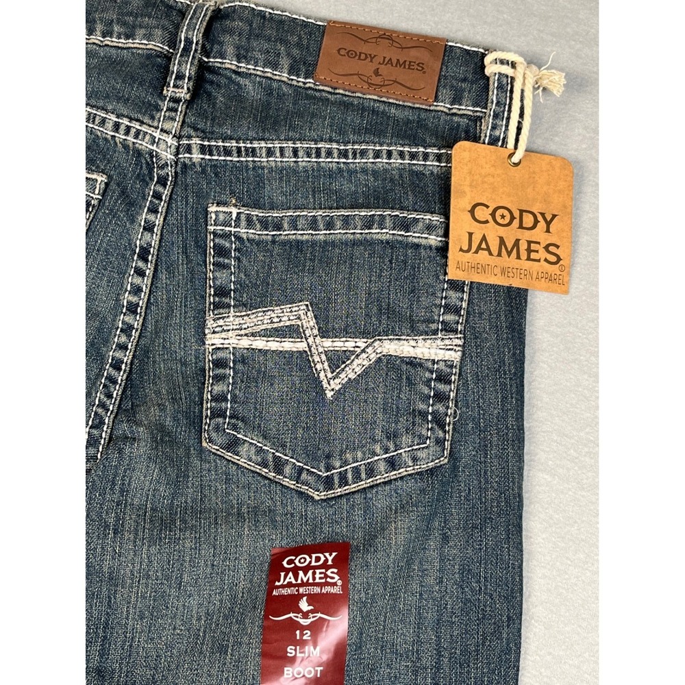 Cody James Girls Denim Jean Bootcut Slim Fit Size 12 White Stitching Western new